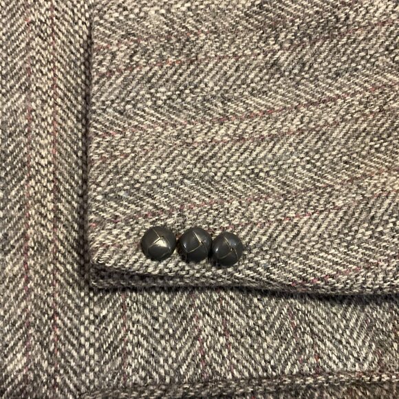 Vtg Harris Tweed Sport Coat Sz 48L Gray Brown Handwoven 100% Pure Scottish Wool - Picture 3 of 8